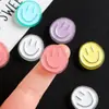 Cara Sonriente Transparente para Aliviar el Estrés de Resina Accesorios Pequeños Hechos a Mano DIY Pegamento de Crema Funda de Teléfono Imán para Refrigerador Hebilla de Zapato Accesorios de Decoración