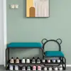 Banqueta para cambiar zapatos de entrada estilo nórdico con zapatero integrado, moderna y sencilla con cojín suave para la entrada del hogar, banqueta para cambiar zapatos de niños