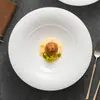 Plato de Cerámica para Pasta Plato para Sopa Vajilla de Hotel Porcelana Blanca Hielo Plato Creativo Plato para Platos Plato Redondo Bol para Sopa Plato de Cena