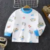 Camiseta de manga larga de primavera y otoño para niños, camiseta básica de algodón para bebé, chaqueta coreana para bebé niño y niña