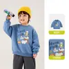 2026 Moletom Infantil com Forro de Lã Top de Inverno para Meninos Manga Longa para Meninas Roupas de Bebê e Crianças Estilo Inverno Roupas de Inverno para Meninos