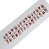 Uñas Postizas 30 Piezas Enteras T169/S307 Mariposa Roja Cortas Ballet Diamante Brillo Francés Año Nuevo Uñas para Niñas