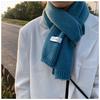 Cachecol de Inverno Masculino Cor Pura Tricô Plano Lã Versátil Estilo K Estilo Japonês Casal Moda Cachecol Quente Espessado
