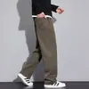 Pantalones casuales nuevos de otoño con múltiples bolsillos para hombre, corte holgado, versátiles, con caída, resistentes a las arrugas, estilo de pierna recta