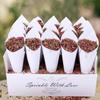 Venda Quente Cone de Papel para Confete de Casamento Suporte em Formato de Cone de Rosa Natural Conjunto Combinado de Bandejas para Casamento