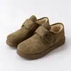 Zapatos Birkenstock para Mujer de Terciopelo Cálido con Velcro para Otoño e Invierno Suela Gruesa Zapatos de Algodón Punta Redonda Retro Slip-on Venta al por Mayor Directo de Fábrica