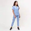 Conjunto de Scrubs de Poliéster de Manga Curta para Equipe Médica, Uniforme de Trabalho para Hospital de Animais, Roupa de Scrub para Salão de Beleza