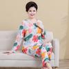 45 pijamas de seda de algodão de alta densidade terno feminino algodão artificial verão fino de meia-idade e idoso mãe de manga curta casa