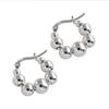 Estilo Coreano Novo Prata S925 Brincos Geométricos de Contas Cuffs de Orelha Internos Brincos de Alto Nível Brincos Nicho Minimalistas