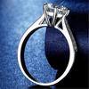 Estilo coreano Luxo Amor Seis-Garra Anel Sobreposição Grupo de Abertura Diamante Conjunto Anel de Diamante de Zircão 1 quilate Anel de Seis-Garra