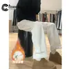 Jeans Blancos de Terciopelo de Pierna Ancha para Mujer en Otoño e Invierno Nuevos de Cintura Alta Sueltos Versátiles Casuales Pantalones Rectos Pequeños Estrechos