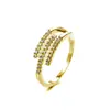 Anillo Geométrico de Zirconia Estilo Coreano Vintage Nicho Simple de Gama Alta Sin Color Ajustable Anillo Pequeño para Mujeres