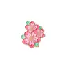 Exquisita Broche de Tres Flores de Cerezo con Degradado Rosa de Dibujos Animados Pin de Flor Esmaltada Insignia de Decoración para Mochila Medalla