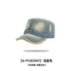 Gorra de equitación estilo coreano con efecto desgastado y lavado, de mezclilla, con copa plana, para mujer, nuevo modelo 2026, para circunferencia de cabeza grande, boina moderna, gorra de repartidor