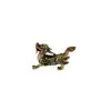 Ornamentos Pixiu Banhados a Latão Três Bocas Besta Divina Alças Kirin Feng Shui Bronze Antigo Decorações de Mesa para Sala de Estar