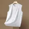 Camiseta sin mangas de seda helada para hombre, verano, deportes, fitness, camiseta interior, hombro ancho, entrenamiento, camiseta sin mangas fina, chaleco, secado rápido, camiseta de moda para hombre