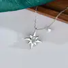 Collar de Estrella de Seis Puntas de Moissanita, Lujo Ligero y Sensación de Alta Gama, Colgante de Estrella de Plata de Ley S925, Cadena para Clavícula, Joyería Transfronteriza Europea y Americana