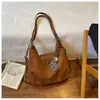 Bolsa Grande Estilo Retrô Outono Inverno Transfronteiriça Camurça PU Bolsa de Ombro Único Multifuncional Boa Qualidade Bolsa Transversal Mochila