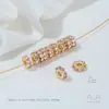 Cuentas Espaciadoras Grandes con Agujero Amplio de Rueda Chapadas en Oro de 14 Quilates que Conservan el Color, Plata Gruesa Incrustada con Circonio de Colores, Ensartadas a Mano con Perlas y Cristales, Accesorios para Joyería DIY