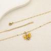 Europa y Estados Unidos suministro transfronterizo moda cobre chapado en oro real micro incrustado circón alto color animal forma de abeja colgante collar mujeres