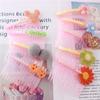Peine para el cabello de flor de dibujos animados para niños, peine de dos puntas, pasador de Mickey, accesorios para el cabello de resina, tocado de rosa, tocado rosa