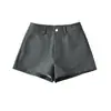 Shorts de terno preto de cintura alta para mulheres, novo estilo primavera/verão, calças casuais de perna larga, hot pants soltos e emagrecedores para mulheres baixinhas