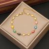 Pulsera transfronteriza con ojo de goteo de aceite, nueva pulsera de lujo con forma de corazón, pulsera de margaritas que combina con todo, B457