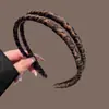 Pinza y diadema para el cabello retro con estampado de leopardo estilo francés para mujer, nuevo modelo 2026, accesorio simple para el cabello de borde estrecho, diadema para lavarse la cara