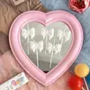 Día de San Valentín Vela Blanca con Lazo Decoración de Pastel Rojo de Amor Lazo Negro de Cinta Amor de Pareja