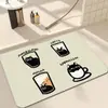 Tapete de Chão Absorvente de Secagem Rápida Gatinho Cartoon Banheiro Terra de Diatomáceas Vaso Sanitário Entrada do Banheiro Tapete Antiderrapante para Pés Tapete de Entrada