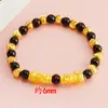 Pulseira de Contas Banhada a Ouro Vietnamita para Mulheres no Atacado, Cor Duradoura, Pixiu de Latão, Ágata Vermelha de Imitação, Nova Pulseira Estilo Chinês