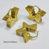 Joyería DIY nuevos aretes estrella de cinco puntas material de latón aretes de circonita aretes joyería transfronteriza embrión de cobre