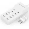 Cargador de 10 Puertos Tipo-C+USB 50W 2.4A/1A 1m Compatible con Múltiples Dispositivos Enchufe de Carga Rápida