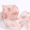 Hilo de pescado personalizado de fábrica se puede configurar todo tipo de patrón tocado lazo floral envoltorio de regalo cinta de hilo ondulado
