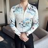 Nueva moda camisa hombre manga larga moda camisa estampada slim pulgada ropa versión de colección de suministro transfronterizo-P5X20