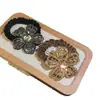 Diadema de Flor de Terciopelo con Diamantes Brillantes de Alta Gama Banda para el Cabello de Terciopelo Tipo Intestino Delgado Cuerda para el Cabello de Bola para Cola de Caballo Goma para el Cabello