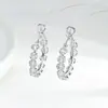 Novos Brincos de Argola da Moda com Zircônias Microfixadas, Design Simples, Estilo Cool, Temperamento Individual, Brincos Versáteis