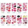 Pegatina de Tatuaje para el Día de San Valentín Nueva Roja Labios de Amor Cruz Fronteriza Cara Extraíble Desechable Flor Negra Pegatina de Tatuaje