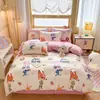 Juego de Cuatro Piezas de Algodón Congelado Sábana para Cama de Niña Juego de Tres Piezas para Niños Ropa de Cama de Algodón 3D Princesa Aisha