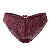 Amazon Europeo y Americano Tallas Grandes Estilo Deseo Puro Tangas Sexys de Encaje para Mujer Moño Transparente Hueco Cintura Media Entrepierna de Algodón Puro