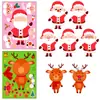 Compra Directa Transfronteriza de 6 Hojas/Paquete de Pegatinas Navideñas de Dibujos Animados que Cambian de Cara, Pegatinas de Dibujos Animados para Rompecabezas DIY de Vacaciones Navideñas
