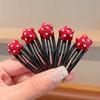 Pinza para Flequillo Infantil, Pasador para Niñas Pequeñas, Pinza BB de Puntos Rojos, Pasador para la Frente de Bebé, Accesorio para el Cabello No Dañino
