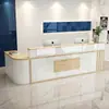 Balcão de recepção balcão de caixa canto de loja de roupas balcão de checkout salão de beleza balcão de bar balcão de atendimento mesa de balcão de atendimento simples e moderna