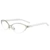 Gafas de sol metálicas de medio marco estilo ojo de gato 2026, Gafas de sol de moda unisex estilo callejero, Gafas sin graduación