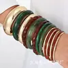 Accesorio transfronterizo de gran venta, producto nuevo: brazalete abierto de forma de ola irregular para mujer, conjunto de tres piezas personalizado y de moda de joyería para mujer