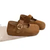 Versão em Couro de Vaca Aumento Interno Cobertura Total Sapatos Birkenstock Sapatos Femininos Outono 2026 Novo Bico Redondo Sapatos Mary Jane Sapatos de Uso Duplo