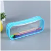 Estojo Transparente de PVC para Lápis Atacado pelo Fabricante, Bolsa de Papelaria Conveniente com Zíper para Estudantes, Transfronteiriça, com Impressão de Logo, Feito Sob Medida para a Temporada de Formatura
