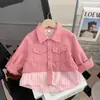 Chaqueta de Mezclilla para Niñas Otoño 2025 Nueva Elegante Ropa Infantil Bebé Pequeño Top Patchwork Primavera y Otoño
