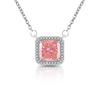 Transmissão ao Vivo Venda Quente Pedra Preciosa Cor Flash Diamante Alto Carbono Corte Flor de Gelo Princesa Quadrado Colar Corrente Clavícula Moda Transfronteiriça Feminina Europeia e Americana