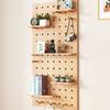 Tablero de Agujeros de Madera Maciza Estante de Almacenamiento de Pared Montado en la Pared para el Hogar Pared de Entrada Puerta de Entrada Estante para Almacenamiento y Organización de Desechos
